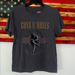 Abercrombie & Fitch distressed Guns N' Roses Graphic Tee - Charcoal